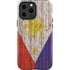 Philippines Flag Dark Wood iPhone 15 Pro Max Impact Case